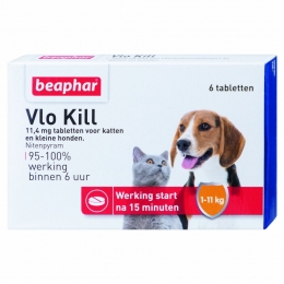 2xBeapharVloKillAntiVlooienTablettenHondKat1-11kg6tabletten