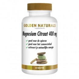 GratisVerzending2xGoldenNaturalsMagnesiumCitraat400mgVegan60tabletten