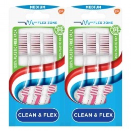 2xAquafreshTandenborstelCleanFlexMedium3stuks