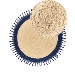 Beliani-MARTS-Vloerkleed-Donkerblauw-140cm-Jute