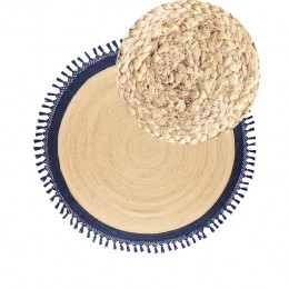 Beliani-MARTS-Vloerkleed-Donkerblauw-200cm-Jute