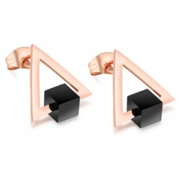 CillaJewelsoorknoppenEdelstaalTriangleRosegoudVerguld