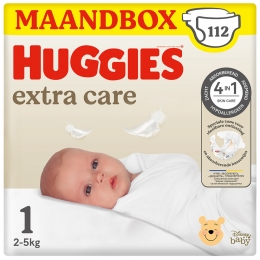 4xHuggiesExtraCareNewbornLuiersMaat12-5kg28stuks