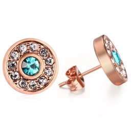 RosegoudverguldeoorknoppenAquamarineDiamond
