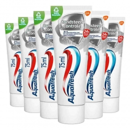 6xAquafreshTandpastaTandsteenControleFrisseAdem75ml