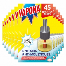 12xVaponaAnti-MugMuggenstekkerNavulling45nachten18ml