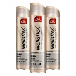 3xWellaFlexHaarsprayShineUltraStrong250ml