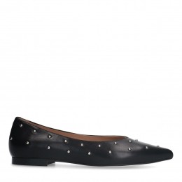 Zwartelerenballerinasmetstuds