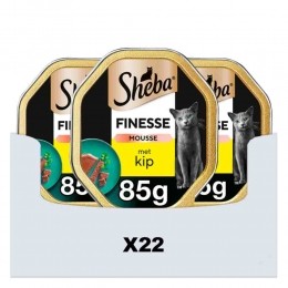 22xShebaFinesseKattenvoerNatvoerMousseKipKuipjes85gr