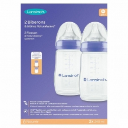 LansinohNaturalWaveZuigflesSpeen2x240ml