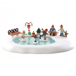 KerstfiguurGingerbreadskatingschaatsbaanpondbo45vLEMAX-Lemax