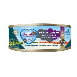 RenskeVersGestoomdCompleteMenuHondenvoerNatEend-KonijnGraanvrij95gr