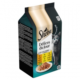 6xShebaAdultDelicesduJourKattenvoerNatKipKalkoeninGelei6x50gr