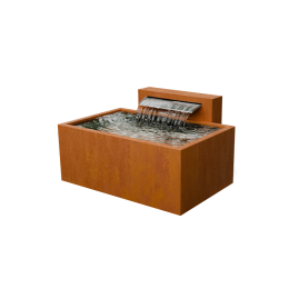 CascadicortenstaalWatervalelementnaastvijverL80xB17xH70cm-Geroba