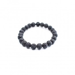 EdelsteenArmbandLavasteenElastisch18cm