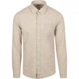 OverhemdLangeMouwBarbourShirtNelsonTailoredStoneBeige