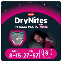 HuggiesDryNitesAbsorberendeLuierbroekjesMeisjes8-13jaar9stuks
