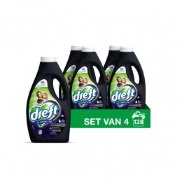 4xDreftVloeibaarWasmiddelZwartDonker32Wasbeurten14liter