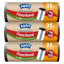 3xSwirlPedaalemmerzakkenmetFixeerband35liter10stuks