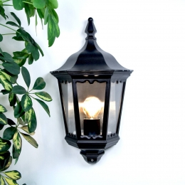 LindbybuitenwandlampLievahoogte44cmzwartglas
