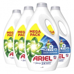 4xArielVloeibaarWasmiddelActiveOdorDefense46Wasbeurten2070ml