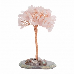 EdelsteenBoompjeLiefdeRozenkwartsopAgaatSchijf12cm