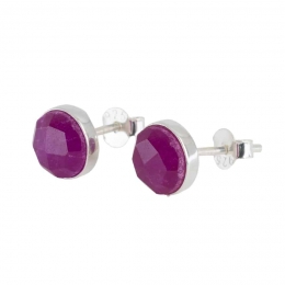 GeboortesteenOorstekersJuliRobijnFacet-925Zilver