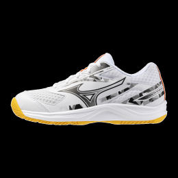 MizunoSTEALTHSTAR3JrHandbalschoenenWitFieryCoral2CitrusJuniorMaat385