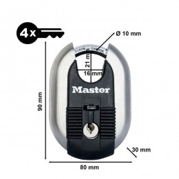 MasterLockM187EURDHangslotExcell-RVSTitaniumVersterkt-60mmBreed-Sleutels