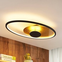 LindbyLEDplafondlampFeival73cmroestgouddimbaar