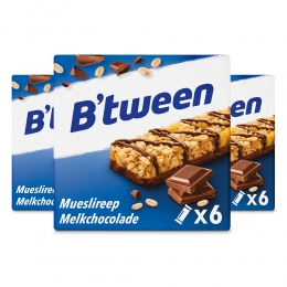 3xHeroBtweenMueslireepMelkchocolade6x25gr