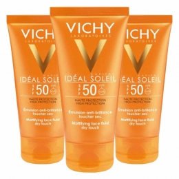 3xVichyIdealSoleilZonnebrandCremeGezichtSPF5050ml