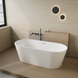 BWSVrijstaandLigbadBWSRondoAcryl180x80x60cmHoogglansWit