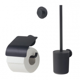 ToiletaccessoiresetTigerUrbanMetToiletborstelToiletrolhouderMetKlepenHanddoekhaakZwart