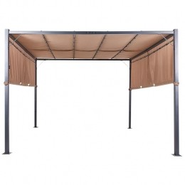 Beliani-PARGA-Tuinpaviljoen-Bruin-Polyester