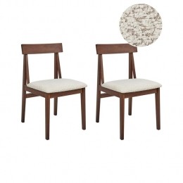 Beliani-ISLE-Eetkamerstoelsetvan2-DonkerhoutBeige-Rubberhout
