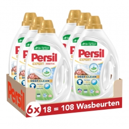 6xPersilWasmiddelExpertSensitive18Wasbeurten810ml