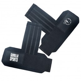 PowergripLiftingStraps-Verstelbaar-SlipvasteGrip-ErgonomischePolsondersteuning-KrachttrainingGewichtheffen-GorillaSports