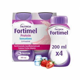 FortimelProtein24kcalVerfrissendeAardbei4x200ml