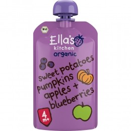 EllasKitchenKnijpzakje4mAppelZoeteaardappelPompoenBosbessen120gr