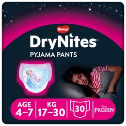 3xHuggiesDryNitesAbsorberendeLuierbroekjesMeisjes4-7jaar10stuks