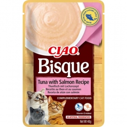 CiaoBisquePureeKattensnackTunaSalmon40gr