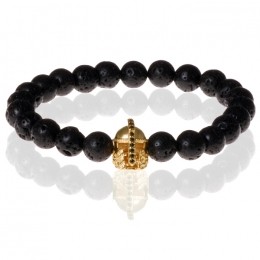MemphiskralenarmbandLavasteenGladiatorGoudkleurig