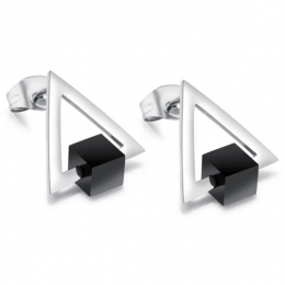 CillaJewelsoorknoppenEdelstaalTriangleVerzilverd