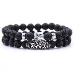 MemphisHerenKralenArmbandLavasteenenBuddhaZwart