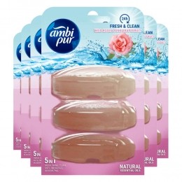 6xAmbiPurToiletblokNavullingWildeRoosGrapefruit3stuks