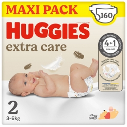4xHuggiesExtraCareNewbornLuiersMaat23-6kg40stuks