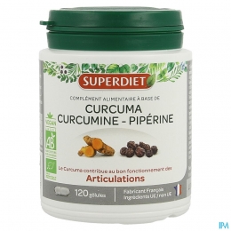 SuperdietCurcumaCurcuminePiperineCaps120