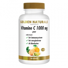 GratisVerzending2xGoldenNaturalsVitamineCPuur1000mg180vegacapsules