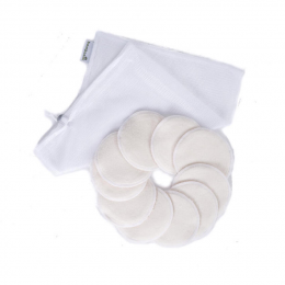 Bamboolikwasbareherbruikbarewattenschijfjesvanbiologischkatoenmetwaszakje